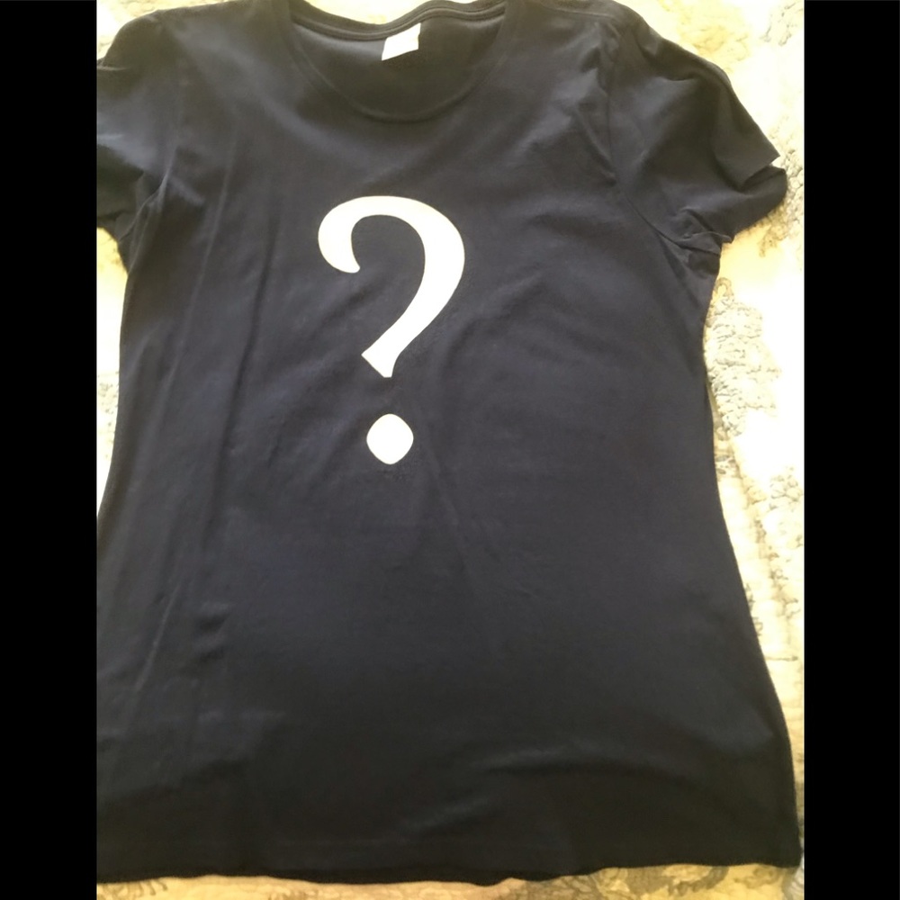 Navy blue guess who shirt